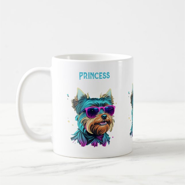 Mug Cool Yorkie Chien avec lunettes de soleil (Gauche)