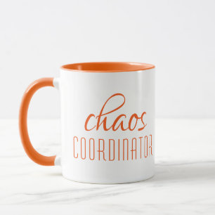 Mug Coordinateur Chaos Orange moderne Script