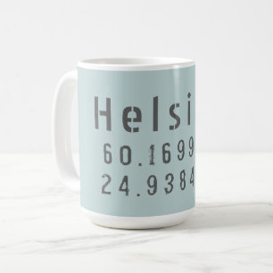 Mug Coordonnées de la latitude Helsinki