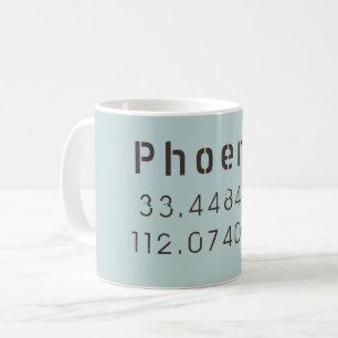 Mug Coordonnées de latitude et de longitude de Phoenix
