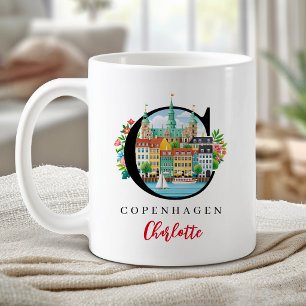 Mug Copenhague Monogramme Lettre C Cadeau Personnalisé