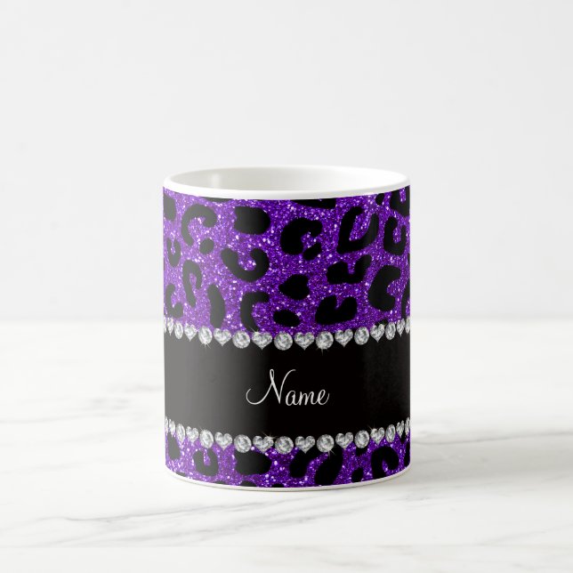 Mug Copie pourpre de guépard de parties scintillantes (Centre)