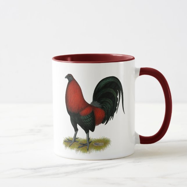 Mug Coq américain de rouge de noir de BB de jeu (Droite)