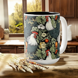 Mug Coq dans le Jardin Vert William Morris Style