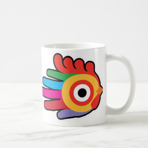Mug Coq d'arc-en-ciel avec le peigne rouge