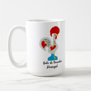 Mug Coq traditionnel de Barcelos en blanc