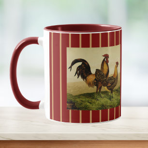 Mug Coqs Hambourg dorés rayés d'or