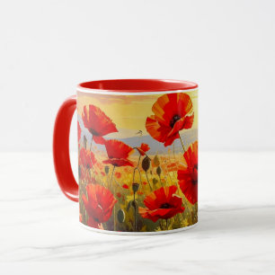 Mug Coquelicots dans la lumière du soir