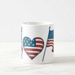 Mug Coquette 4 juillet Drapeau américain Cherry