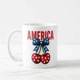 Mug Coquette 4 juillet Drapeau américain Cherry