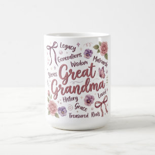 Mug Coquette Botanique Fête des Mères/Arrière Grand-mè