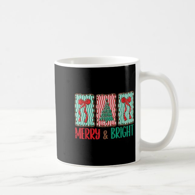 Mug Coquette Bow Merry And Bright Christmas Tree Girl  (Droite)