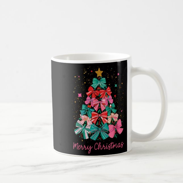 Mug Coquette Bow Merry Christmas Xmas Tree Family Paja (Droite)