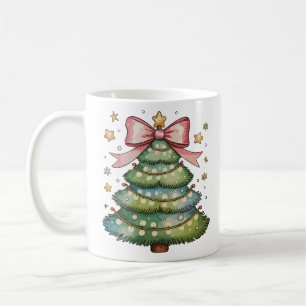 Mug Coquette Bow Noël Arbre Noël Noël Noël Fille de No