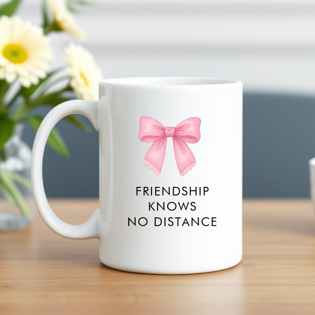Mug Coquette Bow Rose Cute Long Distance Meilleur Ami (Cute Pink Bow Coquette Long Distance Best Friend Coffee Mug)