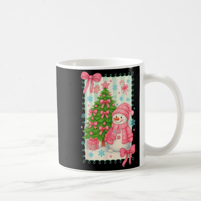Mug Coquette Bow Snowman Nk Christmas Tree Funny Xmas  (Droite)