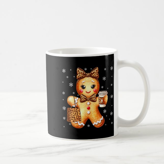 Mug Coquette Cute Gingerbread Leopard Bow Christmas Gi (Droite)