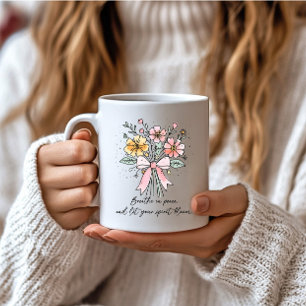Mug Coquette Floral Retro avec devis