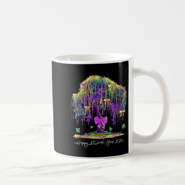 Mug Coquette Mardi Gras 2026 Beads Tree Carnival New O (Droite)