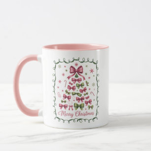 Mug Coquette rose sapin de Noël Girly tendance Noël