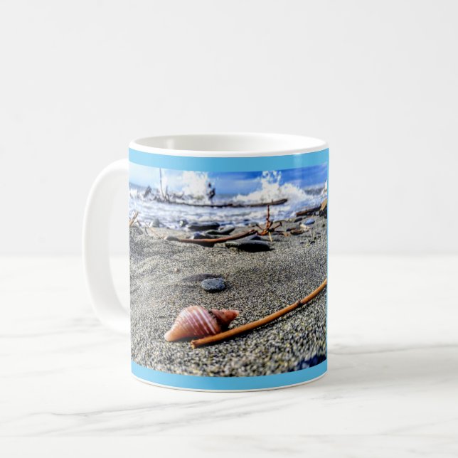Mug Coquillage personnalisé sur la plage (Devant gauche)