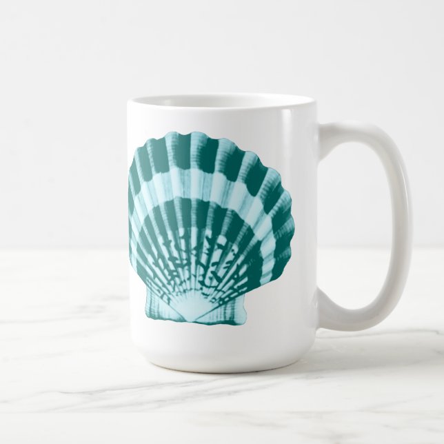 Mug Coquillage - Tons bleu turquoise (Droite)