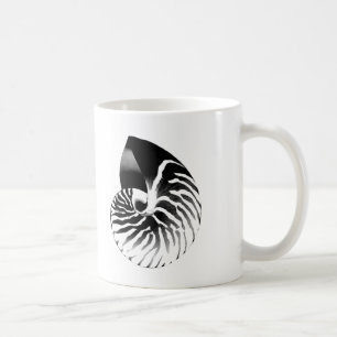 Mug Coquille de Nautilus - noir, gris et blanc