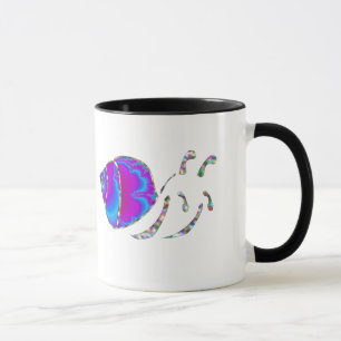 Mug Coquille d'escargot fractée bleue et violette