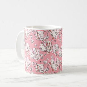 Mug Corail, coquillages blancs et roses, arrière - pla