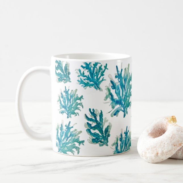 Mug Coral Reef Blue Coastal Living (Avec donut)