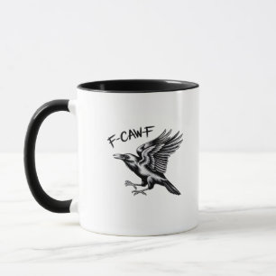 Mug Corbeau drôle F-Caw-F Essentiel Minimaliste Propre