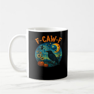 Mug Corbeau F-Caw-F Drôle Halloween Gothique Carreaux
