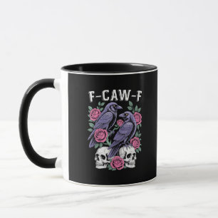 Mug Corbeau F-Caw-F Oiseau Drôle Lune Gothique Humour