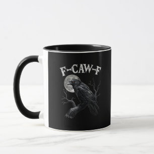 Mug Corbeau F-Caw-F Oiseau Drôle Lune Gothique Humour