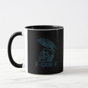 Mug Corbeau F-Caw-F Rétro Amateur de Corbeau Drôle