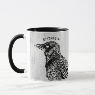 Mug Corbeau Gothique Noir Blanc Horreur Encre Ne Pas E