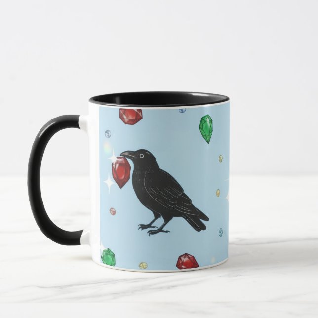 Mug Corbeaux avec des joyaux  (Gauche)