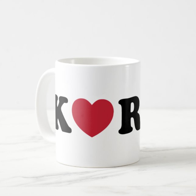 Mug Corée amour coeur (Devant gauche)