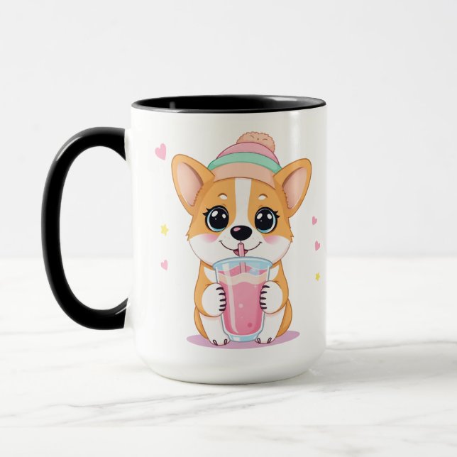 Mug Corgi adorable profiter d'une Smoothie (Gauche)