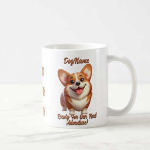 Mug Corgi, ajouter le nom du chien, modifier le texte