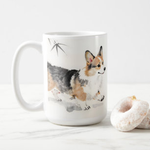 Mug Corgi Aquarelle – Art canin à l'encre japonaise fa