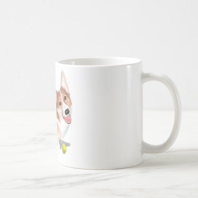 Mug Corgi avec de la balle de tennis (Droite)
