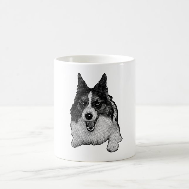 Mug Corgi baisé à la neige Bonjour (Centre)