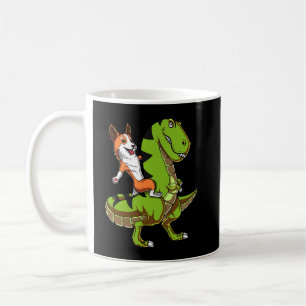 Mug Corgi équitation T-Rex Dinosaur Chien drôle