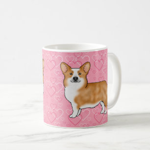 Mug Corgi Gallois Pembroke Rouge Motif Cœur Rose
