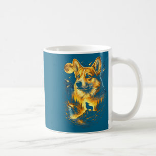 Mug Corgi hurlant à la lune vintage 90s drôle de chien