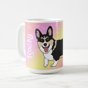 Mug Corgi Valentines Jour Galaxie rose