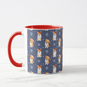 Mug Corgis à Santa Hats et Snowflakes Motif