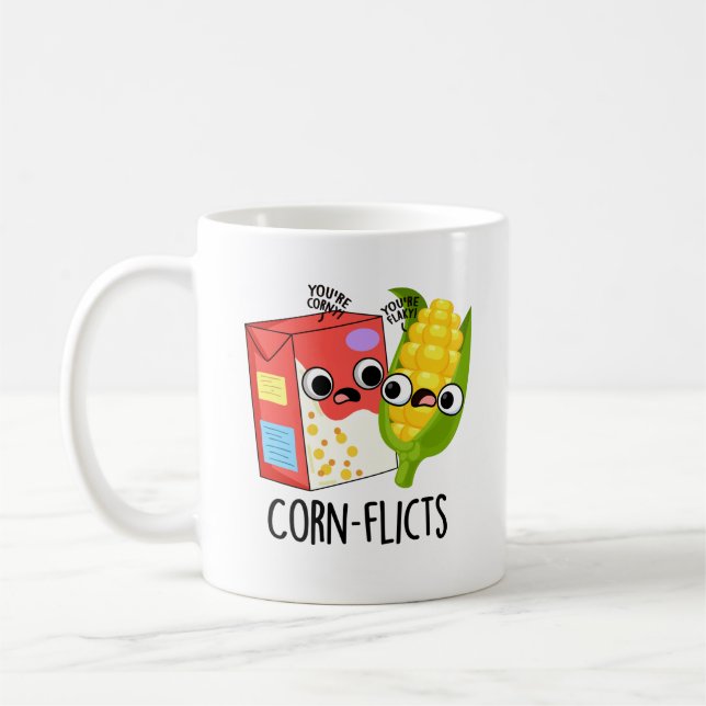 Mug Corn flicts Funny Cornflake Corn Pun (Gauche)