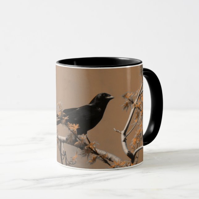 Mug Corneille Dans Une Boule De Fling De Printemps (Devant droit)